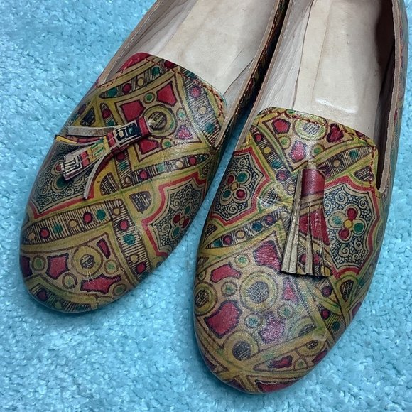 Boho Leather Moroccan Tassel Loafers | Hand Crafted - Picture 3 of 8